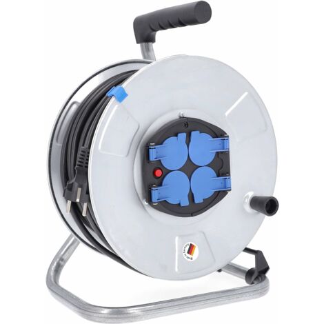 Metallkabeltrommel 50m H05VV-F 3G1,5 IP20