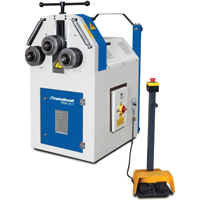 Cintreuse à 3 galets électrique avec 2 galets motorisés positionnement horizontal vertical 1,5 kW 400V Metallkraft PRM35F