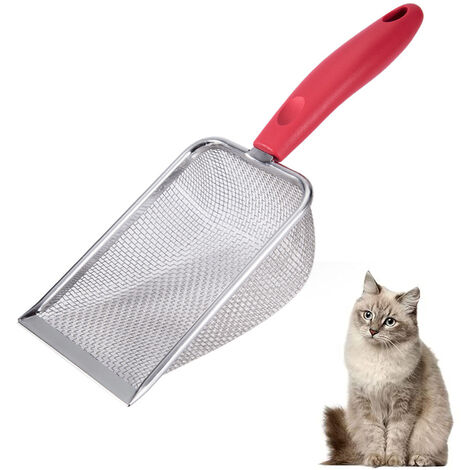 Metalllöffel, tiefe Schaufel, langer Griff, Kotsiebung, Katzenurinal, langlebig, schwer, verwendet für Katzentoilette