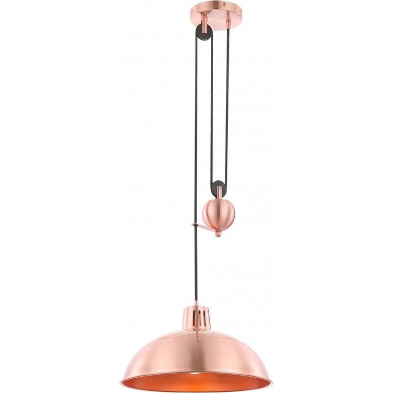 Image of Lampada a sospensione di alta qualità in metallo e plastica color rame metallo color rame Globo sacramento 15074