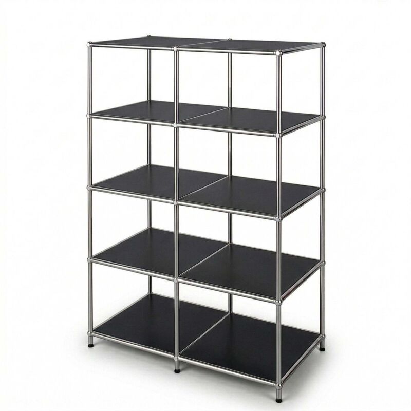 Floordirekt Metallregal Concept Epure Mk-015 Offenes Standregal Mit 5 Ablagen Schwarz
