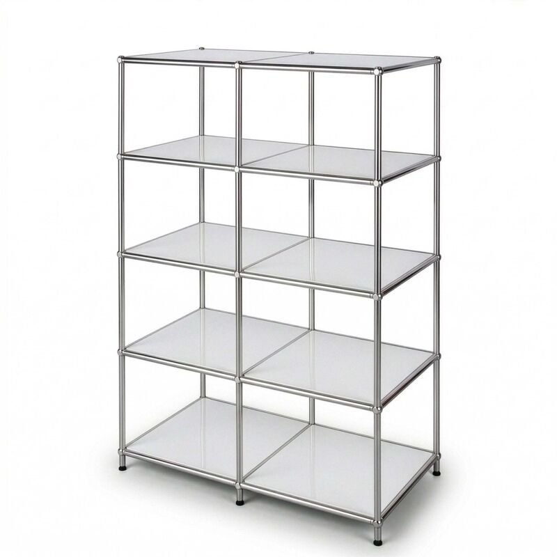 Floordirekt Metallregal Concept Epure Mk-015 Offenes Standregal Mit 5 Ablagen Weiß