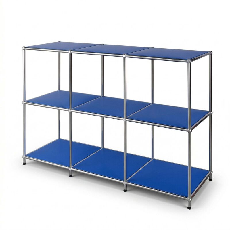 Floordirekt Metallregal Concept Epure Mk-018 Offenes Standregal Mit 3 Ablagen Blau