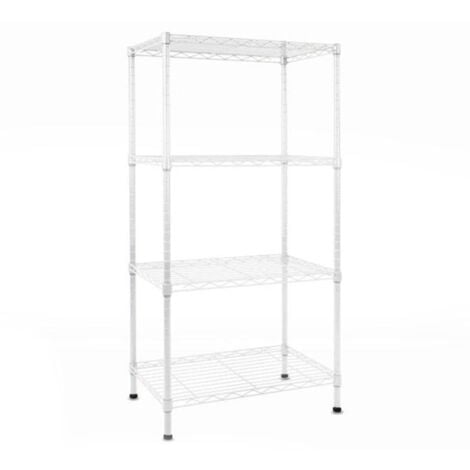Metallregal Rocky Pulverbeschichtet weiß 4 Böden 55 x 35 x 110 cm