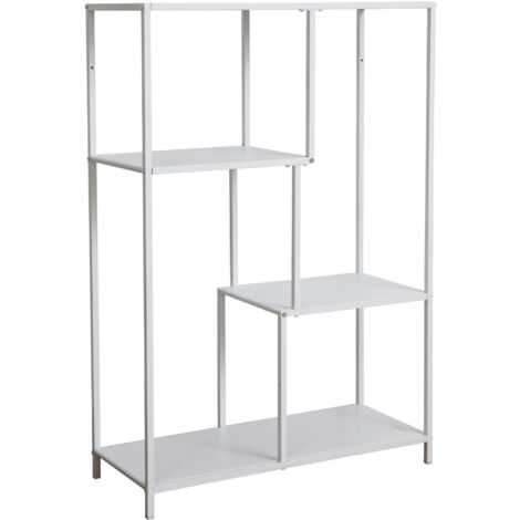 Metallregal Standregal Metall Wohnzimmerregal Industrial Design CARME Weiß