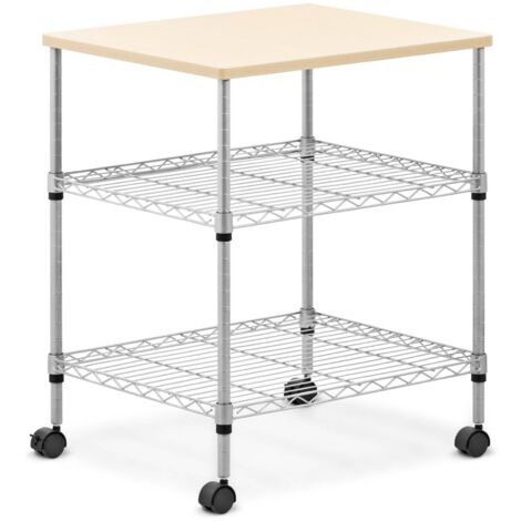Metallregal Standregal Steckregal Haushaltsregal Küchenwagen 4 Rollen 30 kg - Silbern, Blau