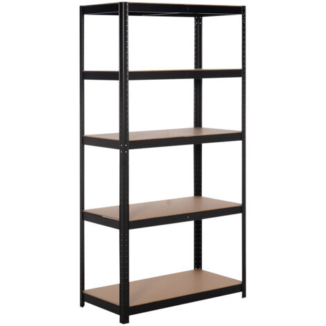 Metallregale Catter House Hans Plus 90x40x180 cm Farbe Schwarz mit 5 verstellbaren Einlegeböden Trägt bis zu 875 kg