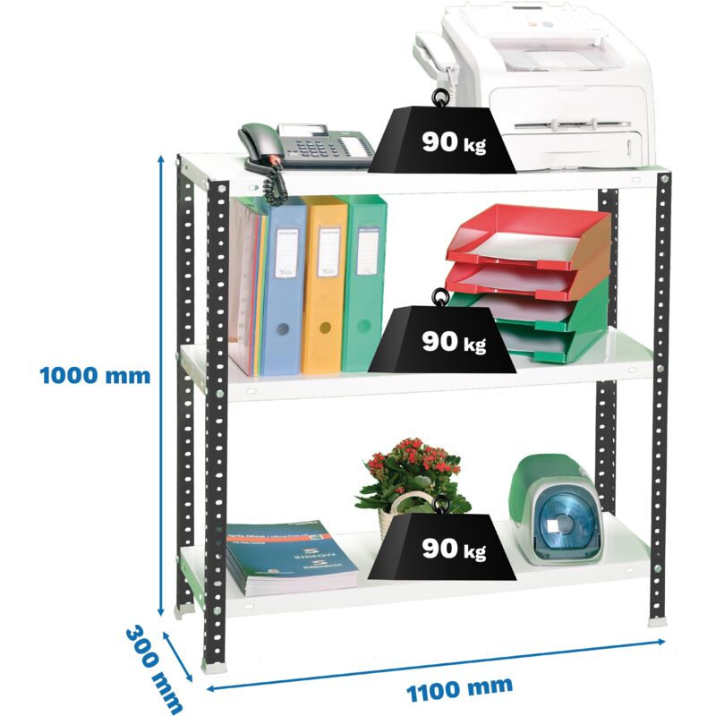 Simonrack Zeitgenössisches Regal anthrazit weiß 1000x1100 mm