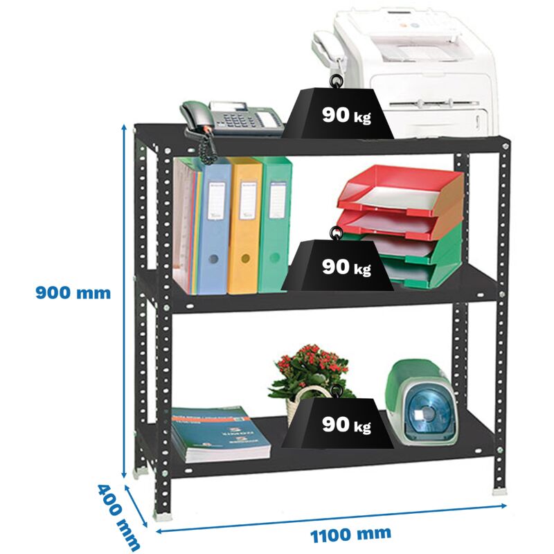 Simonrack Metallregal Anthrazit 3 robuste Regale