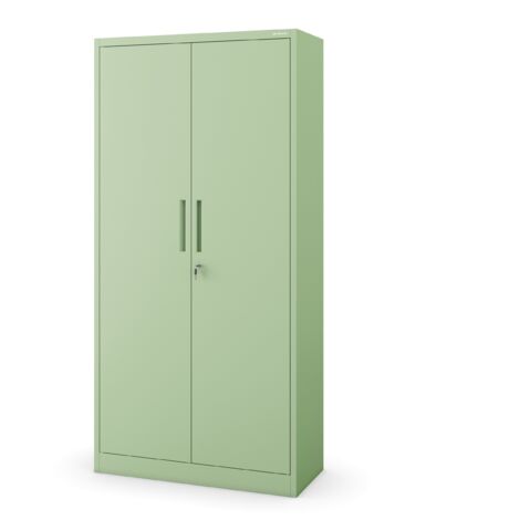 Metallschrank C34 Aktenschrank Werkzeugkschrank Umkleideschrank Spind Flügeltüren Kleiderstange Pulverbeschichtung Metall Abschließbar 185 cm x 90 cm x 45 cm (H x B x T) (Pastellgrün)