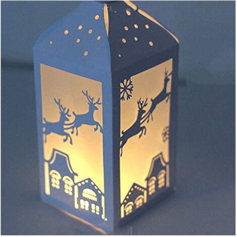 [Metallstanzform] Laternenbox-Weihnachts-Prägestempel-DIY-Set für Scrapbooking, Fotoalben und Karten, 13,2 x 11 cm, 1 x silberne Kohleform