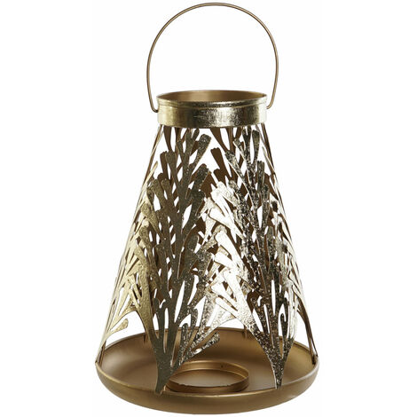 Metallstehlampe 25x25x42 Gold Metall Multicolor -Farbfamilie Laterne und Details Details