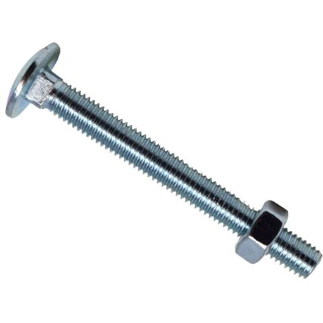 METALMATE Cup Square Hex Bolt & Nut Zp M8 x 75mm Box 25