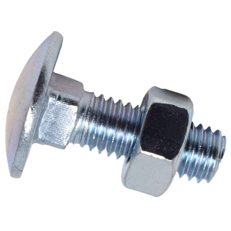 Metalmate Cup Square Hex Bolt & Nut Zp M8 x 25mm Box 50