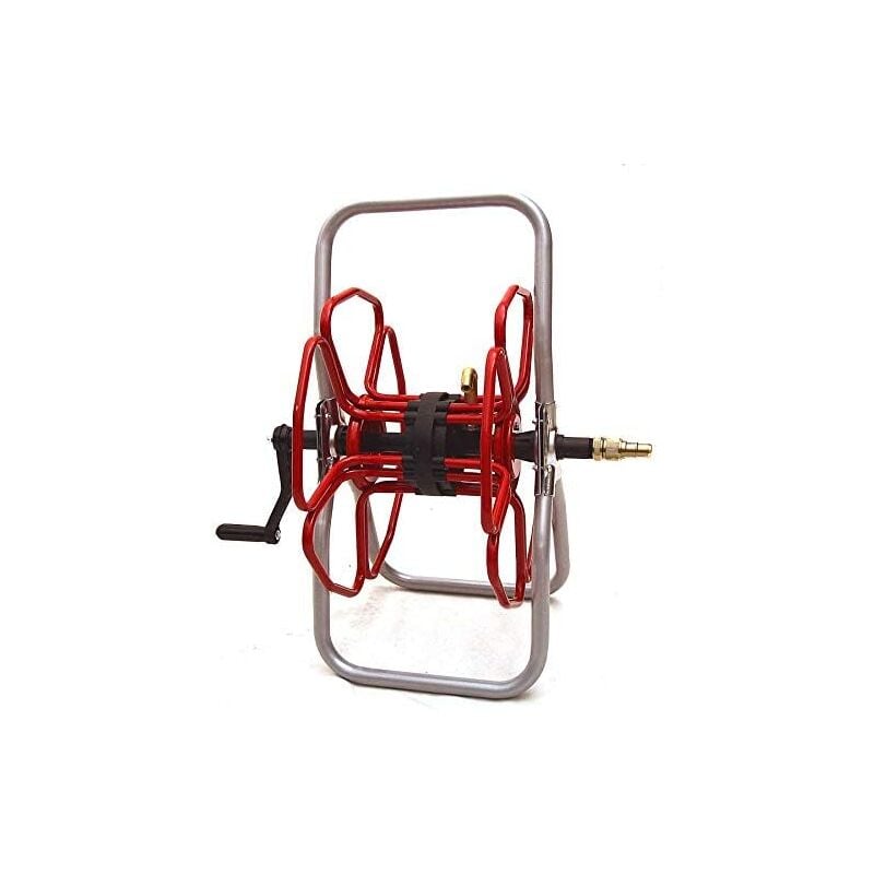 Metalmicanti HS60P Enrouleur de tuyau d'arrosage pour tuyau d'eau 50 mètres pour tuyau 3/8 mural pour nettoyeur haute pression atelier de jardin