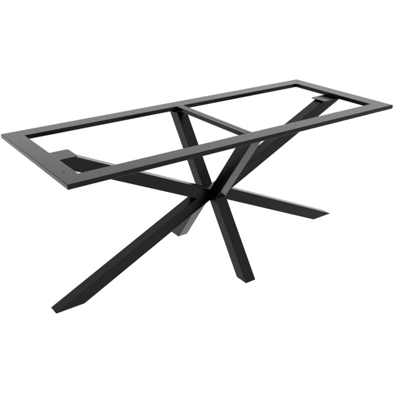 Acamar Frame – Piétement de table en métal noir forme araignée, design moderne en acier pour salle à manger ou bureau 180x70x74 cm - Metalopro