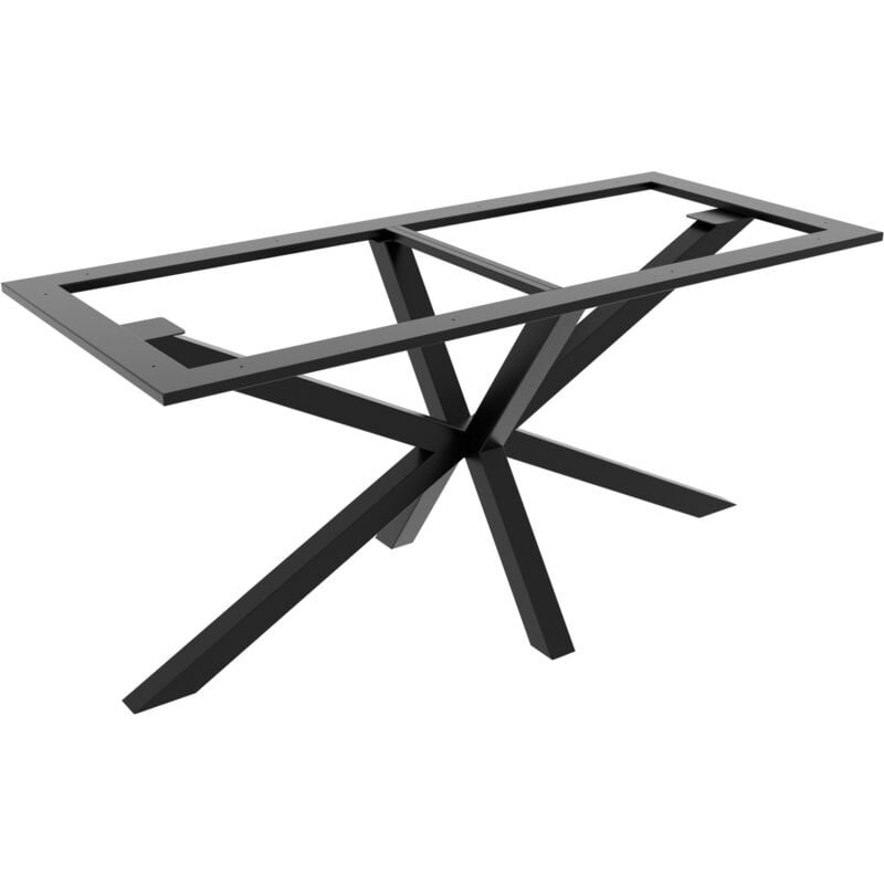 Acamar Frame – Piétement de table en métal noir forme araignée, design moderne en acier pour salle à manger ou bureau 160x70x74 cm - Metalopro