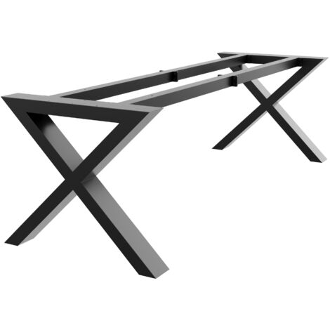 MetaloPro Belaga Extreme structure de table – Pieds en X en acier, revêtement par poudre, design industriel robuste, structure haute résistance 280x80x72 cm