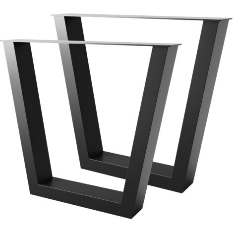 MetaloPro Extreme 2x pieds de table en métal noir 72 cm – Pieds robustes en acier pour table à manger, salon, bureau ou table basse