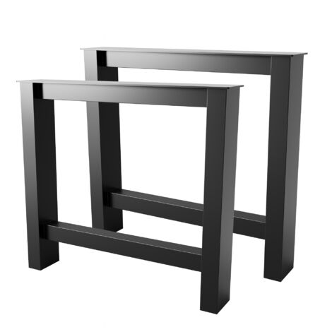 MetaloPro Extreme 2x pieds de table en métal noir 72 cm – Pieds robustes en acier pour table à manger, salon, bureau ou table basse