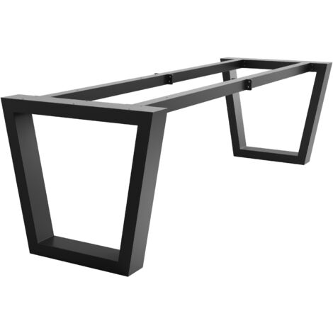 MetaloPro Extreme pieds de table en métal noir forme trapèze – Design industriel robuste pour salon ou bureau 240x80x72 cm