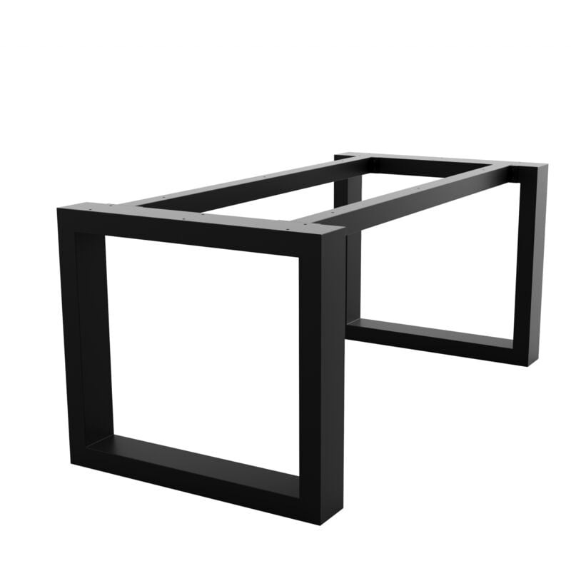 Extreme pieds de table en métal noir forme trapèze – Style industriel lourd pour salon ou bureau 180x80x72 cm - Metalopro