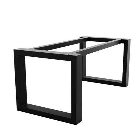 MetaloPro Extreme pieds de table en métal noir forme trapèze – Style industriel lourd pour salon ou bureau 180x80x72 cm
