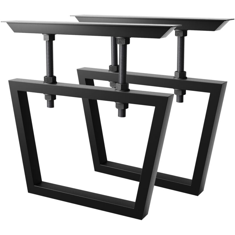 Pieds de table en métal noir atria – Lot de 2 pieds robustes pour table basse, salle à manger, bureau 72 cm - Metalopro