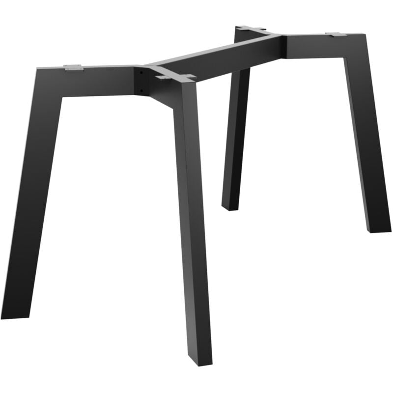 Pieds de table en métal noir forme trapèze – Acier robuste avec vis et patins pour table basse, salle à manger, salon 120x70x72 cm - Metalopro