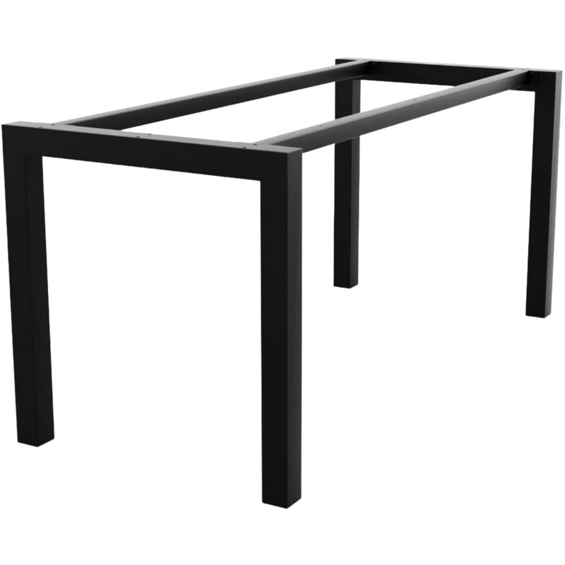 Pieds de table en métal noir forme trapèze – Acier robuste avec vis et patins pour table basse, table à manger, salon 140x70x72 cm - Metalopro