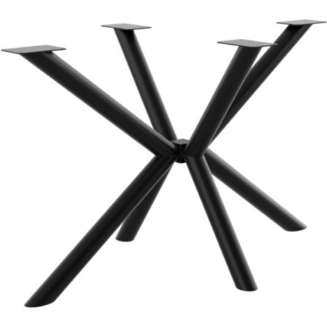 MetaloPro Spider pieds de table en tube acier noir – Structure durable avec patins pour table basse, salle à manger, salon 160x70x72 cm