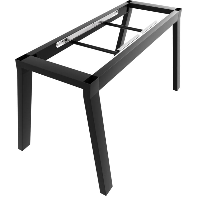 Structure de table extensible en métal 140x70x72 cm – Piétement robuste avec pieds en acier pour table à manger extensible, salon ou cuisine