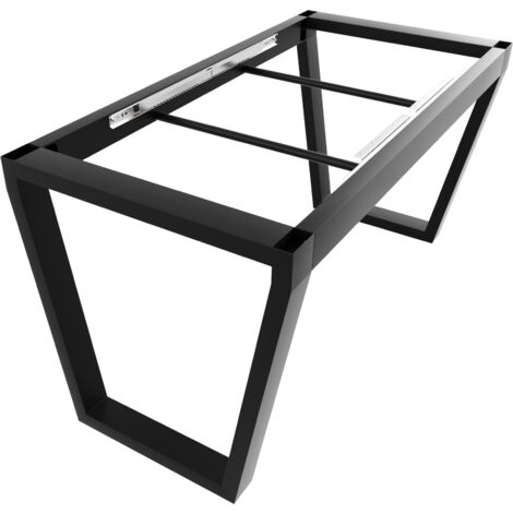 MetaloPro structure de table extensible en métal 140x70x72 cm – Piétement robuste avec pieds en acier pour table à manger extensible, salon ou cuisine