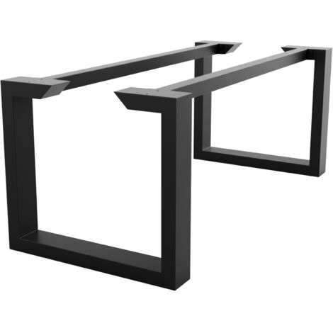 MetaloPro Tischbein Eta Epox Extreme – Schwarzes Robustes Metallgestell In Rechteckiger Form Für Feste Ess- Und Arbeitstische In Modernen Innenräumen - 220x80x72cm