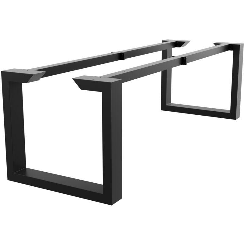 Metalopro Tischbein Eta Epox Extreme – Schwarzes Robustes Metallgestell In Rechteckiger Form Für Feste Ess- Und Arbeitstische In Modernen