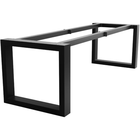 MetaloPro Tischbein Eta Extreme – Schwarze Metallkonstruktion Mit Rechteckigem Rahmen Im Industrial-Stil Für Ess- Und Arbeitstische - 260x80x72cm