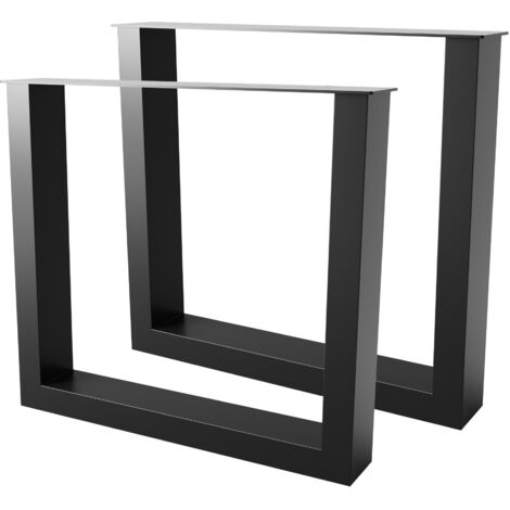 MetaloPro Tischbeine Eta Lite Extreme – Schwarze Robuste Tischbeine Aus Stahl In Rechteckiger Form Mit Minimalistischem Industrial-Design Und Matt Schwarzer Oberfläche