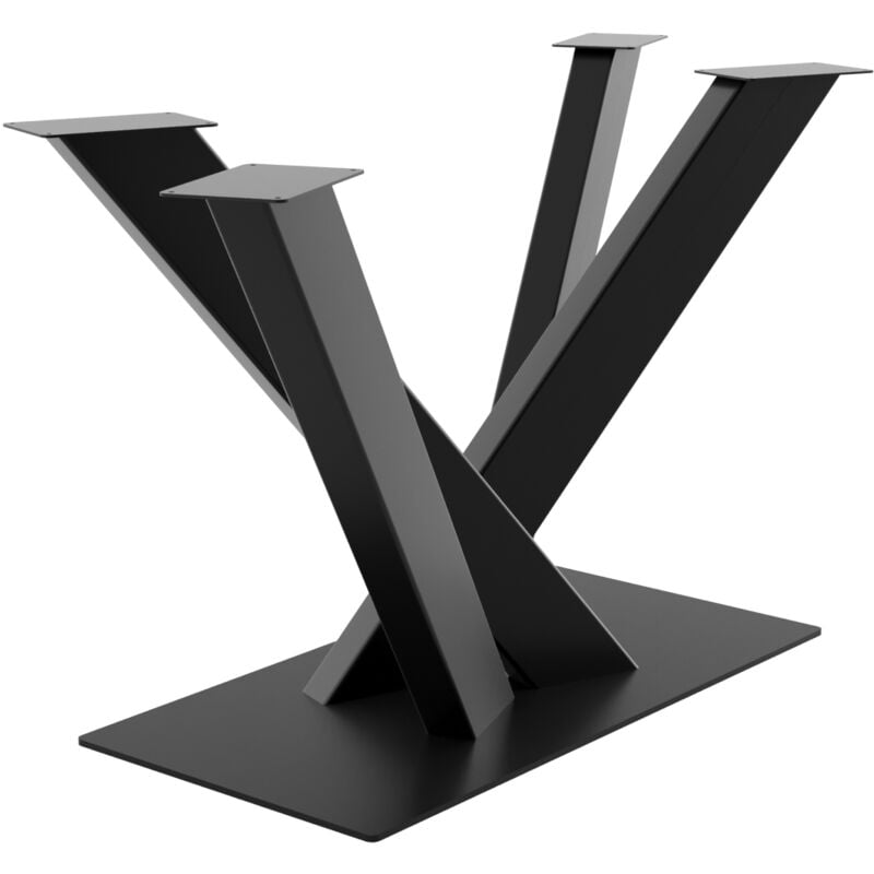 X-Frame structure en acier pour table à manger – Pieds noirs solides avec protection de sol, design élégant - Metalopro