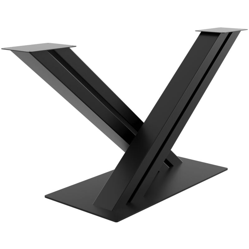 X-Frame structure métallique pour table – Pieds de table en acier noir haute résistance avec patins de protection - Metalopro