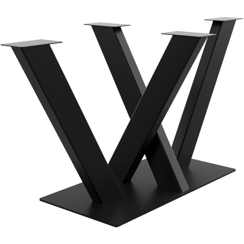 Zentrale Spider pieds de table en métal noir – Design élégant et robuste avec patins pour salon ou bureau - Metalopro