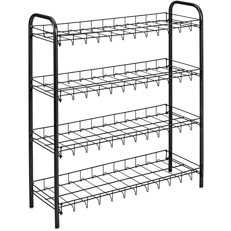 4-Tier Shoe Rack Shoe 4 Black Metaltex