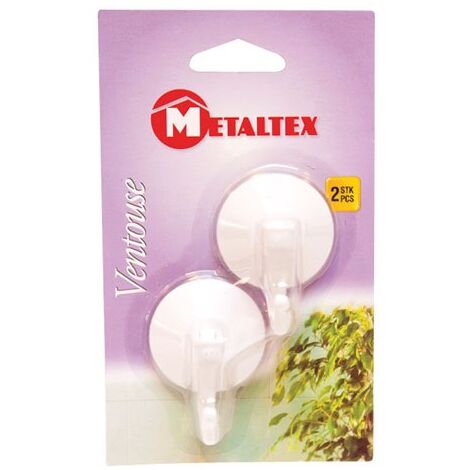 METALTEX - Crochet ventouse à levier - lot de 2 - 4 cm