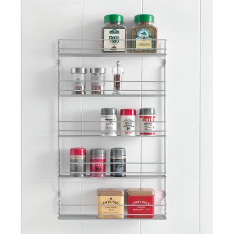 Metaltex Estantería para especias de pared Pepito 5 alturas plateado