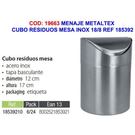 METALTEX menaje metaltex cubo residuos mesa inox 18-8 ref 185392