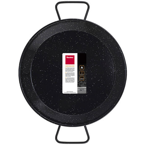 Metaltex Paellera Acero Esmaltado Vitrificado 34 cms 6 raciones - Negro