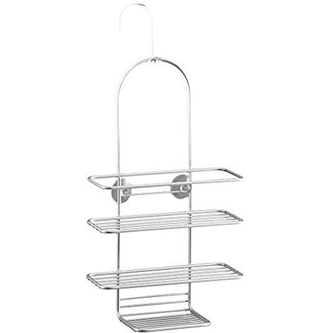 Metaltex Reflex Supporto Doccia a 3 Piani, Filo Ferro, Grigio Metallizzato, 25x11x43/53 cm