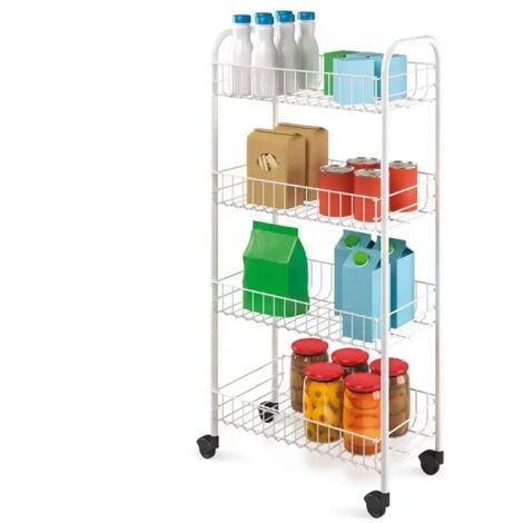 Metaltex Scaffaletto 4 Piani Pisa Carrello TuttoFare Multiuso Bianco