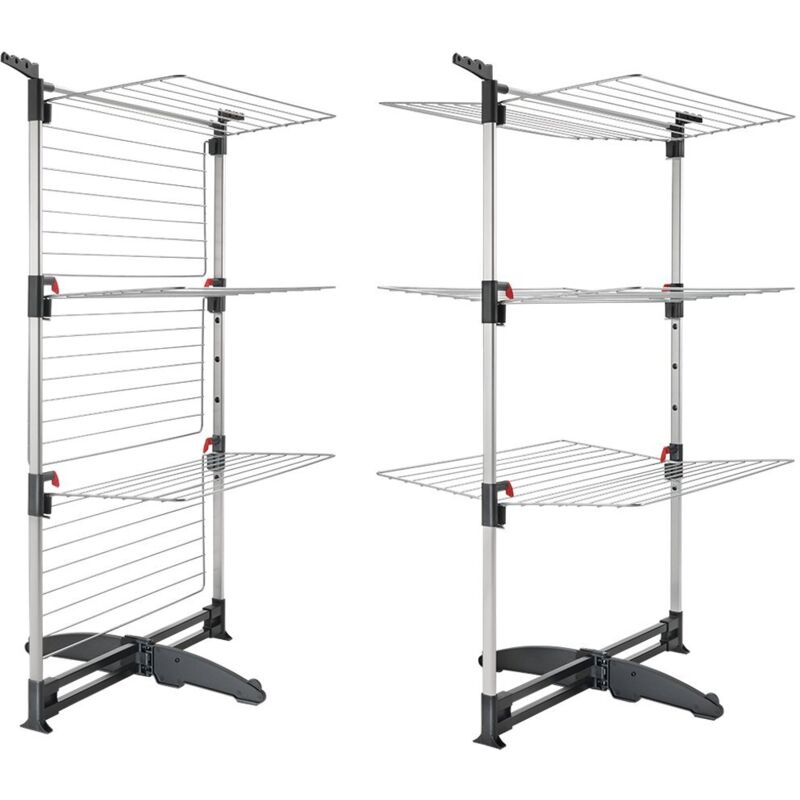 Tour de séchage Metaltex Ciclone Vario 38 m de longueur de séchage Argent/Noir