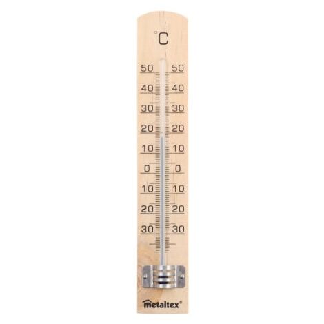 Metaltex Thermomètre intérieur en bois marron écologique