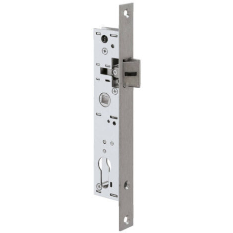 Metalux – Serrure monopoint à encastrer 70mm – Acier inoxydable – Compatible gâches électriques – Installation en applique – Hauteur 180mm